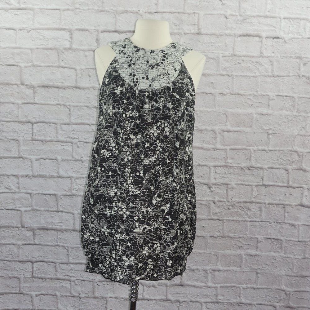 Vintage Y2K Anna Sui Black White Animal Jungle Silk Print 10